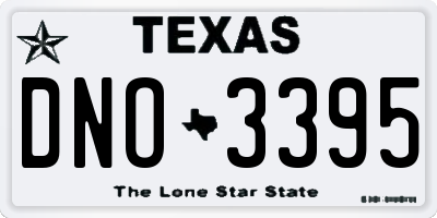 TX license plate DNO3395
