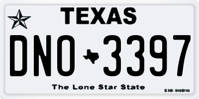 TX license plate DNO3397