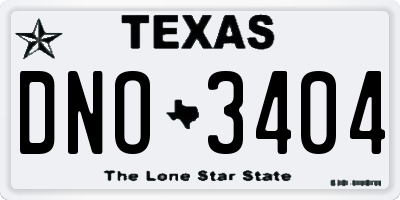 TX license plate DNO3404