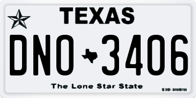 TX license plate DNO3406