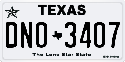 TX license plate DNO3407