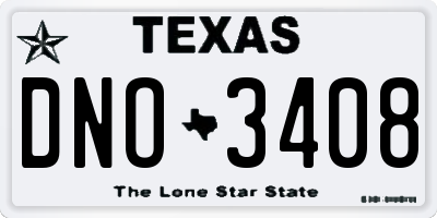 TX license plate DNO3408
