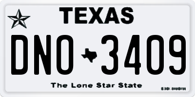 TX license plate DNO3409