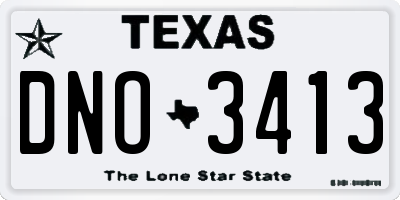 TX license plate DNO3413