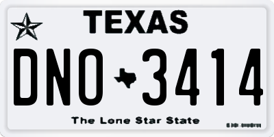 TX license plate DNO3414