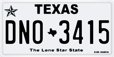 TX license plate DNO3415