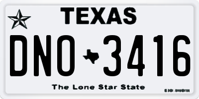 TX license plate DNO3416