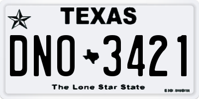 TX license plate DNO3421