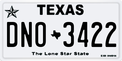 TX license plate DNO3422