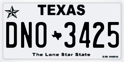 TX license plate DNO3425