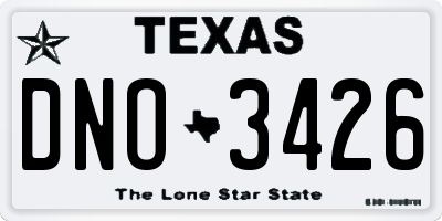 TX license plate DNO3426
