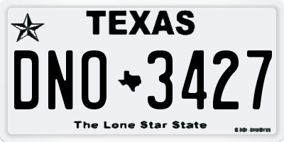 TX license plate DNO3427