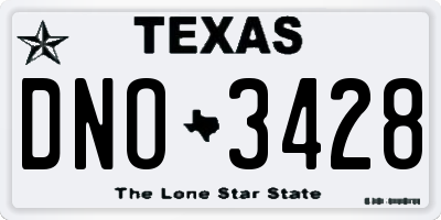 TX license plate DNO3428
