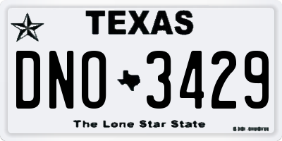 TX license plate DNO3429