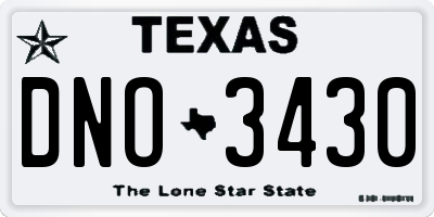 TX license plate DNO3430