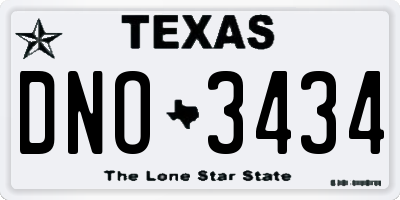 TX license plate DNO3434