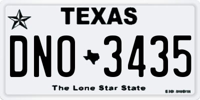 TX license plate DNO3435