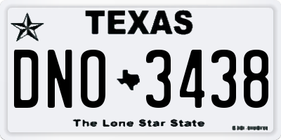 TX license plate DNO3438