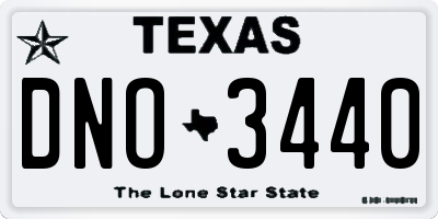 TX license plate DNO3440