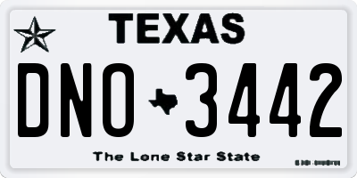 TX license plate DNO3442
