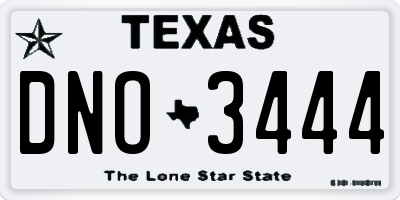 TX license plate DNO3444