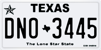 TX license plate DNO3445