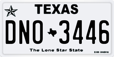 TX license plate DNO3446