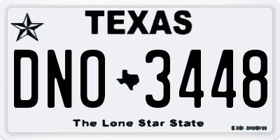 TX license plate DNO3448