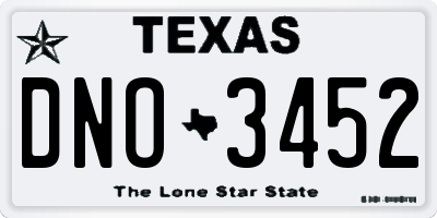 TX license plate DNO3452