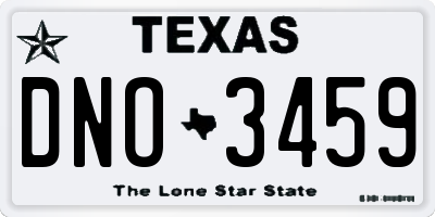 TX license plate DNO3459