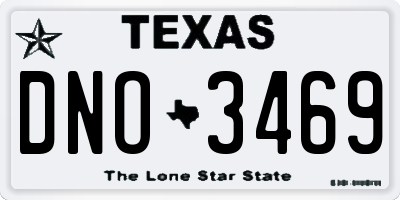 TX license plate DNO3469