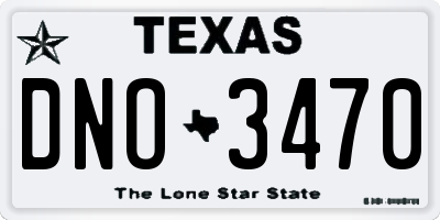 TX license plate DNO3470
