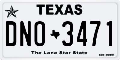 TX license plate DNO3471