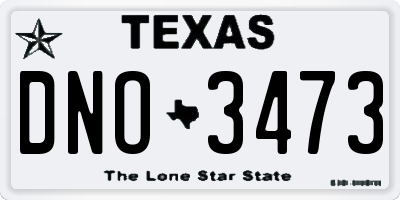 TX license plate DNO3473