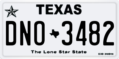 TX license plate DNO3482