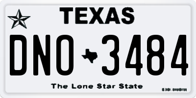 TX license plate DNO3484