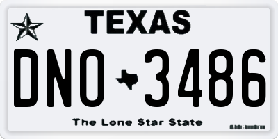 TX license plate DNO3486