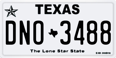 TX license plate DNO3488