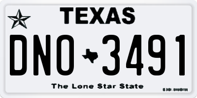TX license plate DNO3491