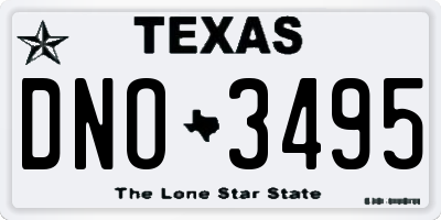 TX license plate DNO3495