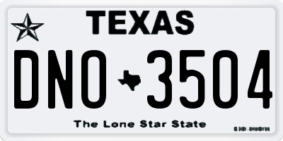 TX license plate DNO3504