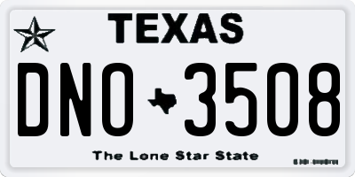 TX license plate DNO3508