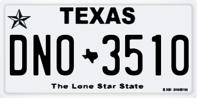 TX license plate DNO3510