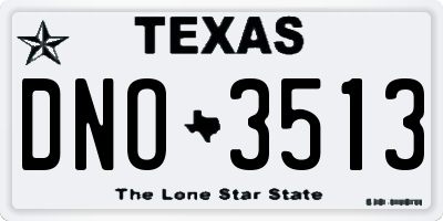 TX license plate DNO3513