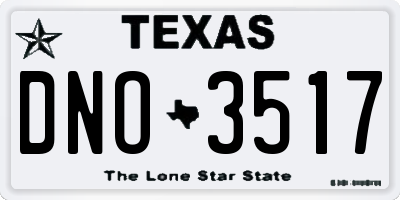 TX license plate DNO3517