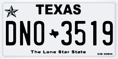 TX license plate DNO3519