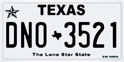 TX license plate DNO3521