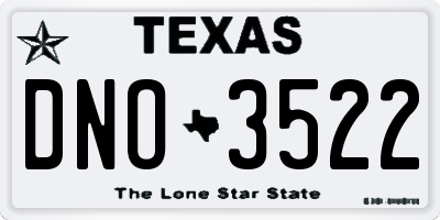 TX license plate DNO3522