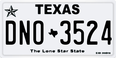 TX license plate DNO3524