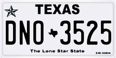 TX license plate DNO3525